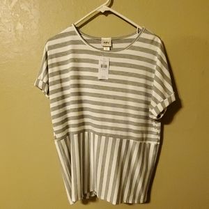 Women's blouse gray & white striped